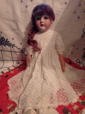 alte große Brustplatt Porzellan Kopf Puppe Germany 151/4  60cm.Gross