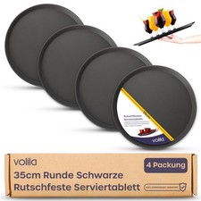 Schwarzes Rundtablett - 35cm