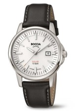 BOCCIA Titanium 3643-01 Solar Herrenuhr 100m Saphirglas Lederband