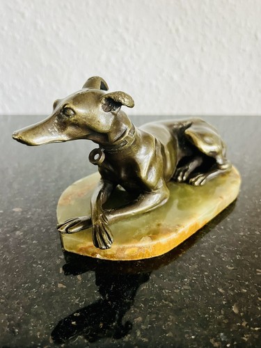 Antike bronze windhund figur - bronze-windhund,