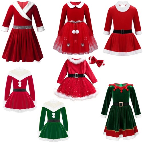 Weihnachtskleid mädchen samt - mädchen,