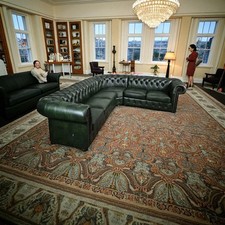 Chesterfield Eck Sofa 290x 40   Leder A1 Sp100 Federkern