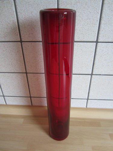 Lange schlanke rote vase glas - rote,