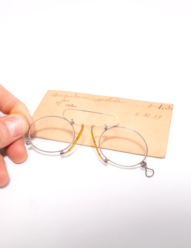 Antike runde nickel brille - runde,
