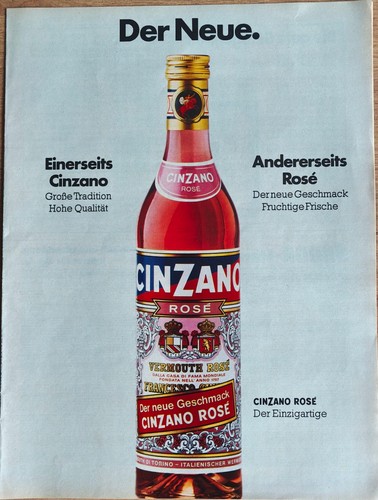 Cinzano rosé original werbung - cinzano, original-werbung