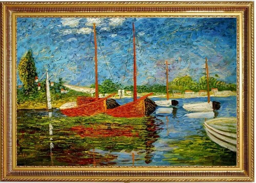 ölbild rote boote claude - rote,