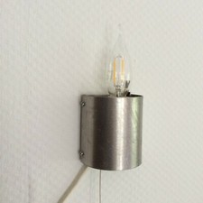 **Designer-Wandlampe, handwerkliches Einzelstück!, Alu-Gehäuse, E14, Zugschalter