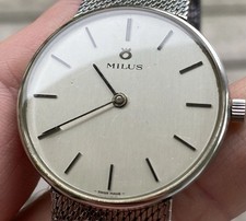 Armbanduhr Milus Handaufzug 33 mm – Edelstahl & Milanaiseband - Silbern Vintage