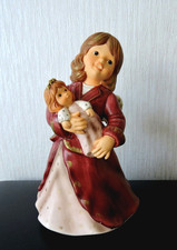 Goebel Engel mit Puppe im Arm groß bordeauxrot rosa
