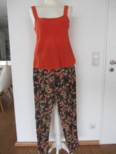Luftige Hose Zara? in schwarz mit koralle rot weiß gelb etc. Gr. S M 36 38 TOP!