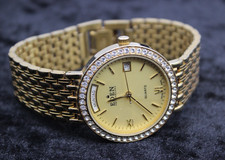 Vintage Unisex Uhr Armbanduhr Quarz Eden Swiss Made Tag/Datum Wasserdicht