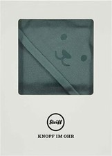 Steiff Strickdecke mit Kapuze Babydecke Decke Kuscheldecke grün