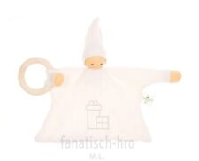 Nanchen Natur Greifling Nuckeltuch mit Holzring 21 cm Schmusetuch Puppe beige