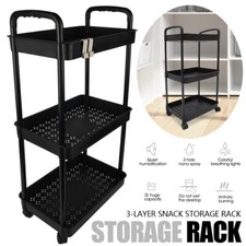 3  Ebenen Rollregal Servierwagen Küchenwagen Obstregal Gemüseregal Etagenwagen