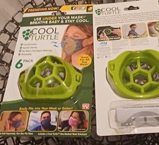 COOLE SCHILDKRÖTE 3D GESICHTSMASKE HALTERUNG 6ER PACK WIEDERVERWENDBAR ATMUNGSAKTIV LEICHT UNTER GESICHTSMASKE