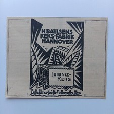 1922 Bahlsen Keksfabrik Leibniz-Keks Hannover Werbeanzeige Werbung Reklame