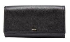 FOSSIL Logan Flap Clutch Geldbörse Black Schwarz Neu
