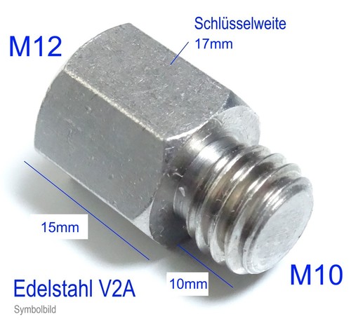 Edelstahl v2a innen m12 - innen,