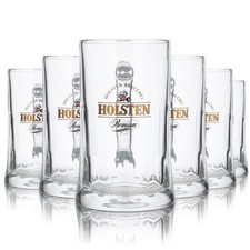 6x Holsten Glas 0,4l Bierkrug