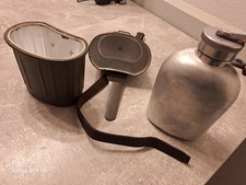 Bundeswehr Trinkflasche Feldflasche mit Behälter, Alu