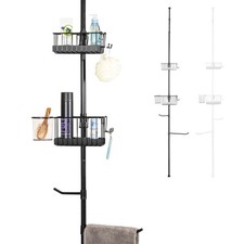 bremermann Teleskop-Badregal, 2 Körbe, 2 Stangen, Stange bis max. ca. 290 cm