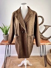 ITALY Boucle Mantel Jacke Braun Mocca Übergang 38 40 42 44  Oversize Neu