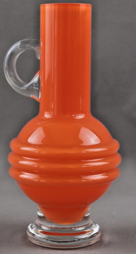 Glasvase orange 70er vintage - orange,
