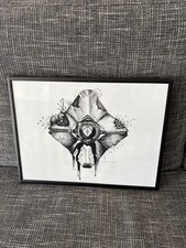 Destiny 2 Ghost Poster Emilymeganxart mit Bilderrahmen 