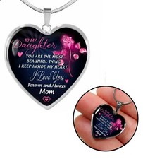 Halskette mit Herz Anhänger Geschenkidee für Tochter vom Mama Modeschmuck