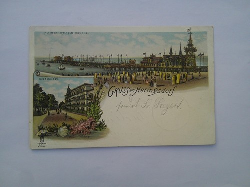 Gruss aus heringsdorf - ak, litho