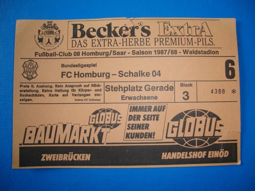 Ticket fc homburg - 87/88,