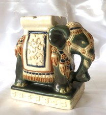 Elefant Keramik Aschenbecher Blumenständer Vintage