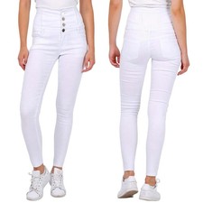 Damen 4 Knopf Skinny Jeans