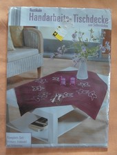 Stickpackung Decke Blumen Blüten 80cm x 80cm Bordeaux  OVP NEU