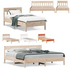 Bettgestell mit Kopftei Massivholzbett Holzbett Kiefernholz Bettrahmen 75-200cm