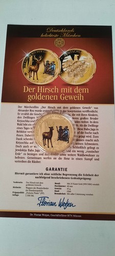 Medaille münze der hirsch - hirsch, mit