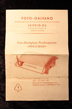 Bedienungsanleitung Gebrauchsanleitungen Foto-Trockenpresse PICCOLO (S01)