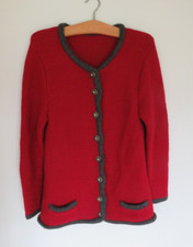 Trachtenstrickjacke Damen. Reine Handarbeit. Gr. 44. Rot