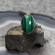 Malachit Ring, 925er Silber