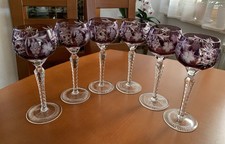 AJKA Crystal Marsala Weingläser 6 Er Set Violett Überfang Geschliffen OVP NEU