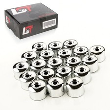 20x Radmuttern Abdeckkappen Radschraubenkappen Set 17 mm chromfarben für VW