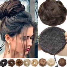 100% Remy Echthaar Haarknoten mit Gummiband Dutt Zopfgummi Clip in Haarteil Bun