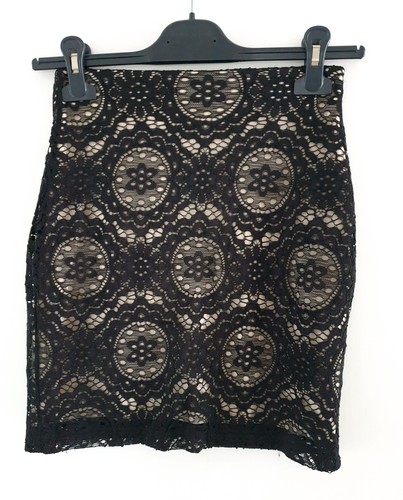 Rock stretchrock schwarz beige - rock,