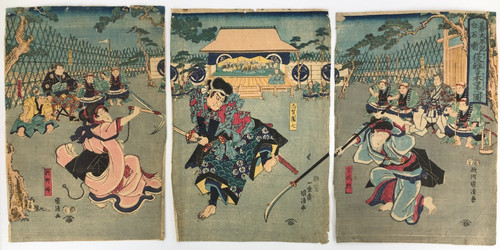 Kunikiyo woodblock print - woodblock,