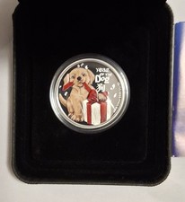 50 Cent 1/2 oz Silber 2018 Year of The Dog mit Kapsel Box und Zertifikat