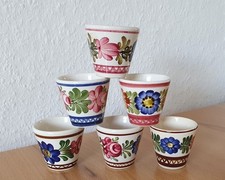 6 Keramik Eierbecher WECHSLER TIROLKERAMIK Schwaz / Austria 811 BD handbemalt