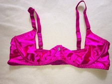 BH mit Bügel offen Hebe-BH Satin glänzend Satin-BH Gr.2XL pink neu