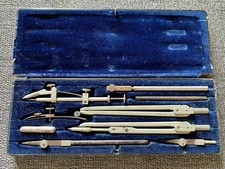 Zirkelkasten, E. O. Richter & Co. Holzkasten 1920 Antik Optiker Pestel Dresden