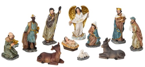 Krippenfiguren set 11teilig - krippenfiguren-set,