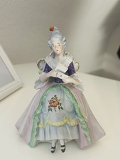 Porzellanfigur Rokoko Dame Im Sessel mit Brief Dresden Stil handgemalt 18,5 cm